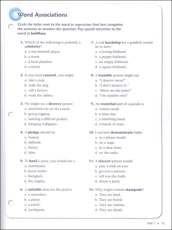 Vocabulary Workshop Enriched Orange Level Student Edition, Grade 4 | Vocabulary Workbook | Elementary English Language Arts