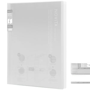 Kokuyo 20-Pocket Binder with Plastic Sleeves 8.5"x11" (Clear), A4 and US Letter Expandable Art Portfolio Folder with Clear Sheet Protectors. 40 Pages of Presentation Display Book. (RA-N20T)