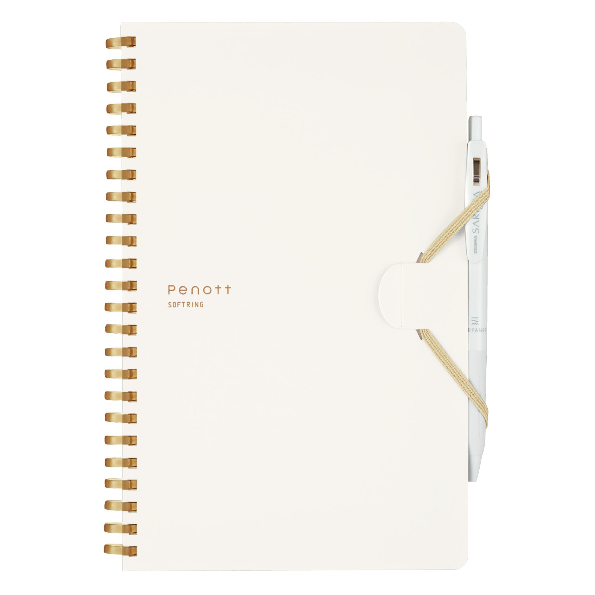 KOKUYO Grid Spiral Journal Notebook, Penott A5 Soft Ring Graph Paper Notebook with 70 Smooth Sheets, 5.7'' x 8.3'' Small Journaling Notebook with Plastic Hardcover, White, Japan Import. (SU-SP137S5-W)