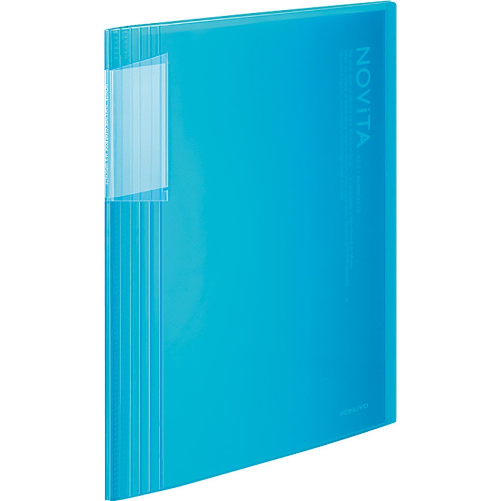 Kokuyo 40-Pocket Binder with Plastic Sleeves 8.5"x11" (Light Blue), A4 and US Letter Expandable Art Portfolio Folder with Clear Sheet Protectors. 80 Pages of Presentation Display Book. (RA-N40LB)