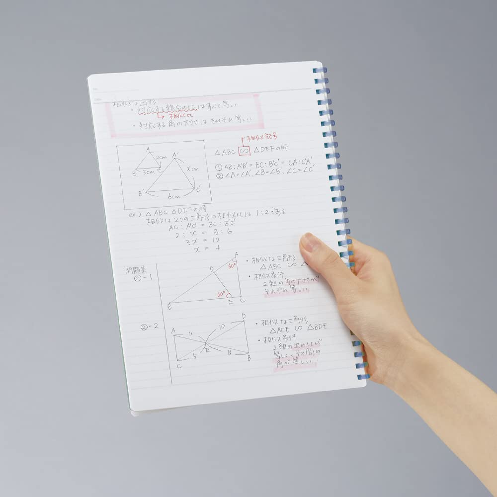 KOKUYO Spiral Lined Notebook, 10'' x 7'' Pastel Journal B5 Campus Soft Ring Notebooks with Dot 6 mm Ruled, 40 Sheets, Blue 1 Subject Notebook, Note Taking for School. Japan Import (SU-S111BT-B)
