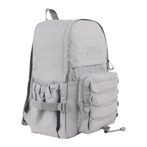 KOKUYO Big Student Laptop Backpack For College Women Middle High School Teen Girls Bookbag with Front Decoration Strap & Chest Strap, Travel Daypack For College, Middle High School, Bookbag (Gray)