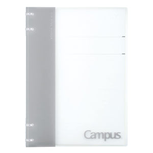 Kokuyo Campus Refillable Notebook, B5 2x2 Slim Ring Binder Notebook with Customizable Title Page, 40 Sheets Capacity. Suitable for 26 Holes Loose Leaf Paper, Gray (RU-NP704M)