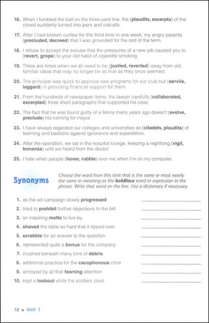 Vocabulary Workshop Enriched Level C Student Edition, Grade 8 | Vocabulary Workbook | English Language Arts