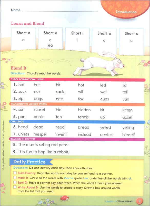 From Phonics to Reading Level B Student Edition, Grade 2 | Phonics & Reading Workbook | English Language Arts Learning Book