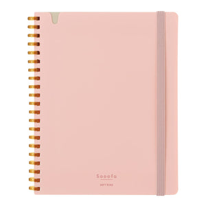 KOKUYO Graph Journal Notebook, Sooofa 7.2'' x 5.5'' Soft Ring Notebook for Women 4mm Grid Ruled, 80 Perforated Sheets, Pink, B6 Notebook for Work Journals for Writing. Japan Import (SU-SV748S4-P)