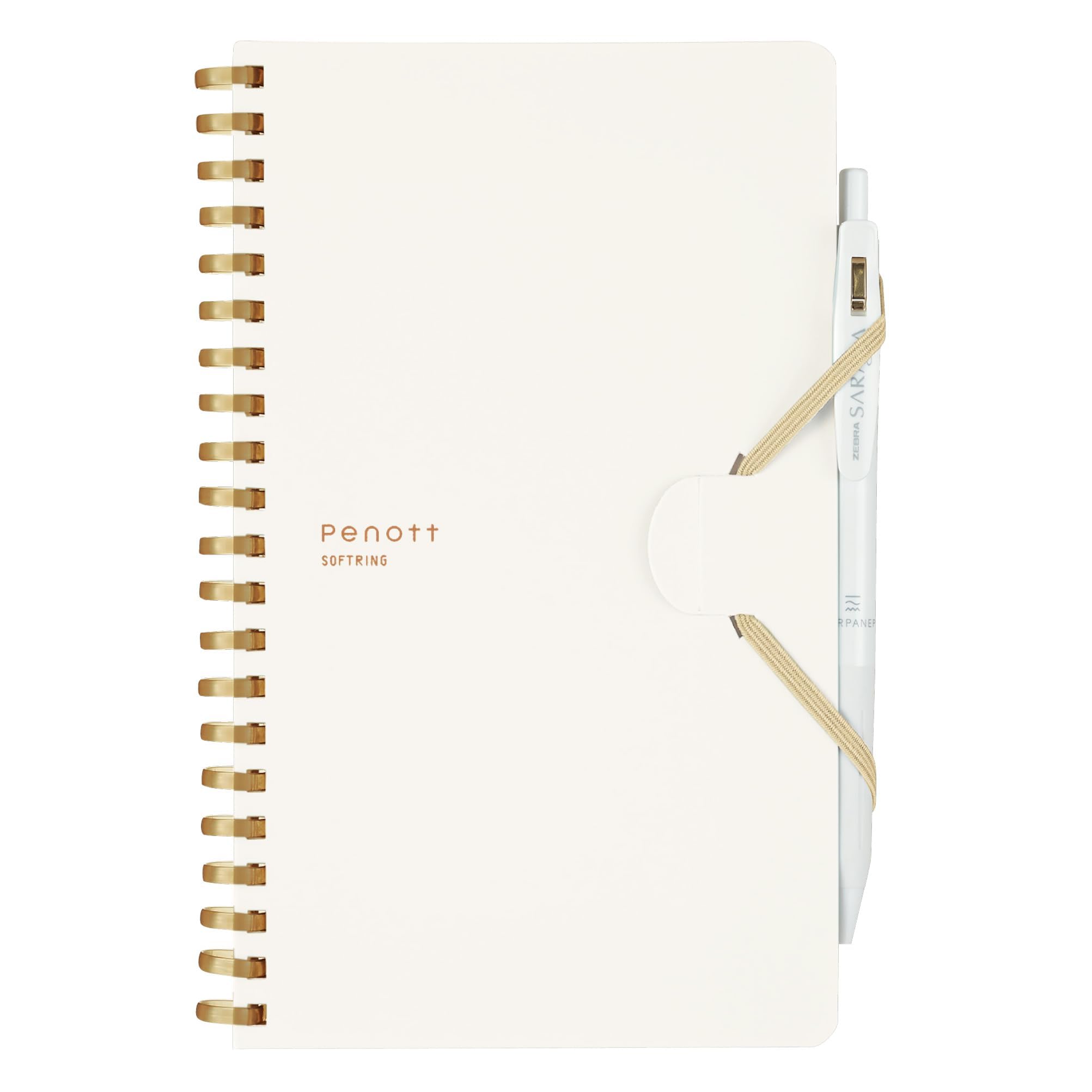 KOKUYO Grid Spiral Journal Notebook, Penott B6 Soft Ring Graph Paper Notebook with 70 Smooth Sheets, 4.1'' x 7.2'' Small Journaling Notebook with Plastic Hardcover, White, Japan Import. (SU-SP147S5-W)