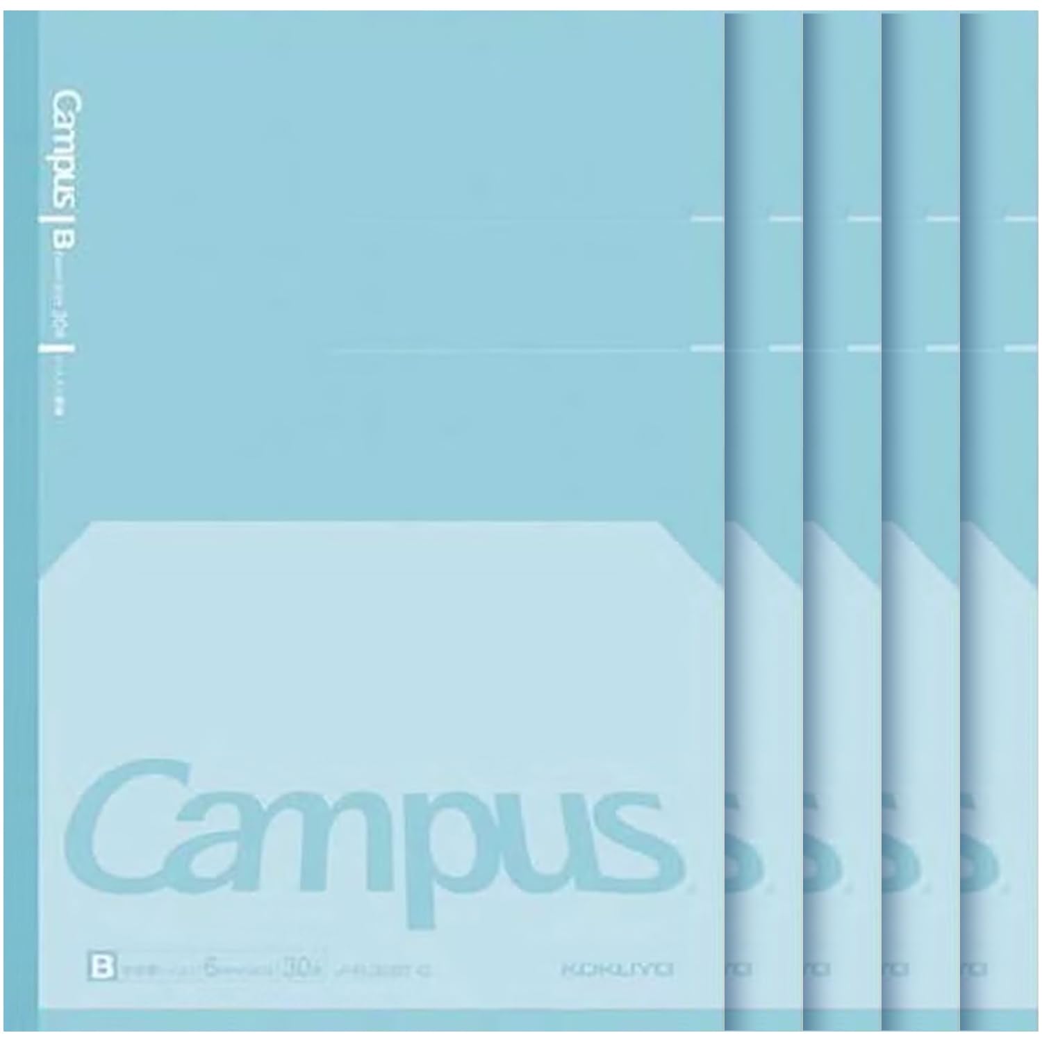 KOKUYO Composition Notebooks, 7 x 10 inch Kimochii Lined Notebooks, 30 Sheets 6mm Dot Ruled Paper, 5 Pack Green B5 Notebook for School and Work, School Supplies Comp Book for Note Taking, Japan Import