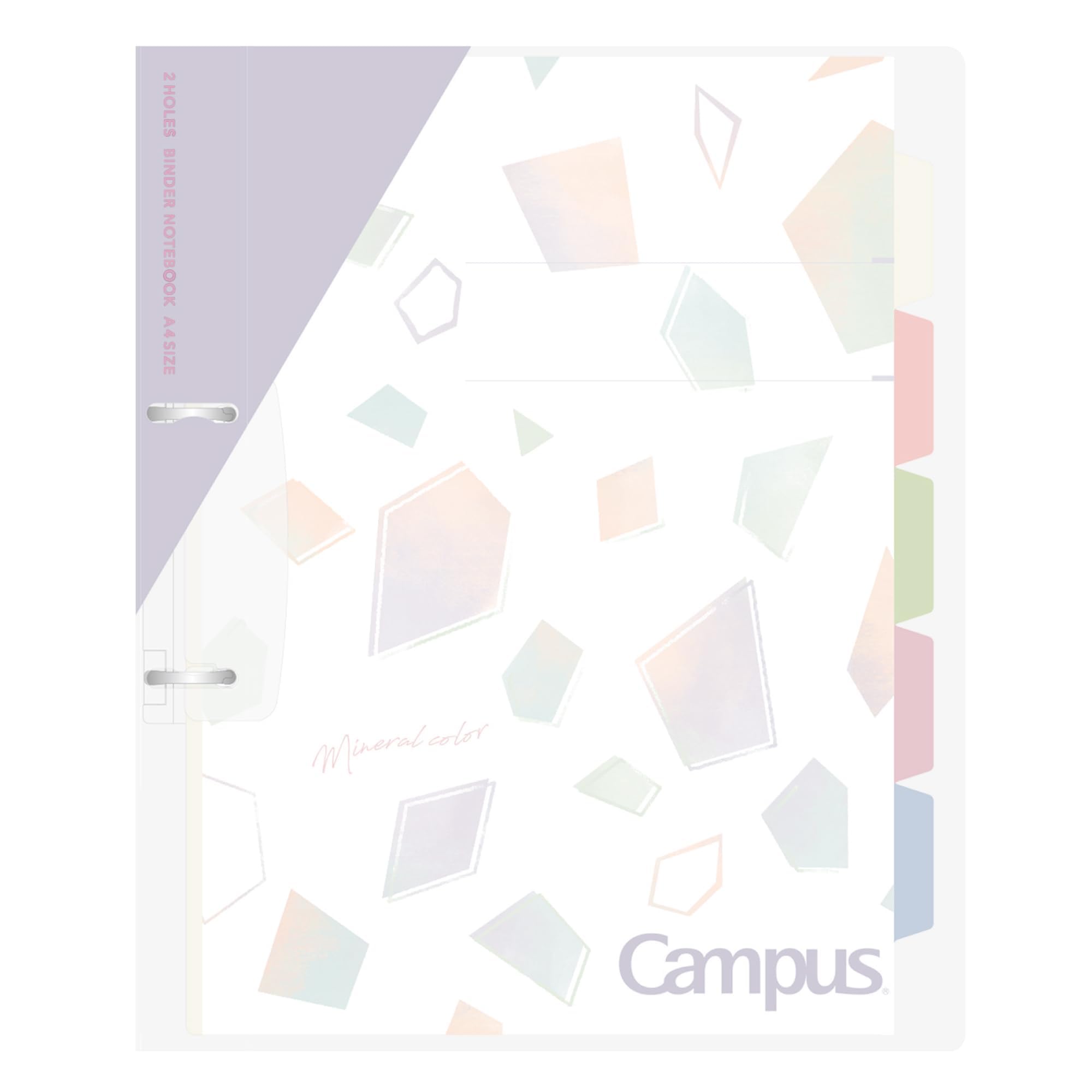 Kokuyo Campus Refillable Notebook, A4 Slim 2 Ring Binder Notebook with 5 Subject Dividers, 100 Sheets Capacity. Suitable for 30 Holes Loose Leaf Paper, Mineral Color Sheer Purple (Le-PP158-L4V)