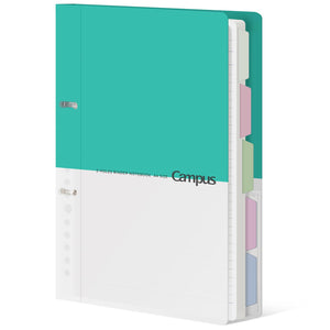 KOKUYO 5 Subject Spiral Notebook Journal, Campus 110 Sheets A4 Refillable Notebook with Dividers Tabs, College Ruled Binder Notebook for Work School Note taking, Light Blue, Japan Import