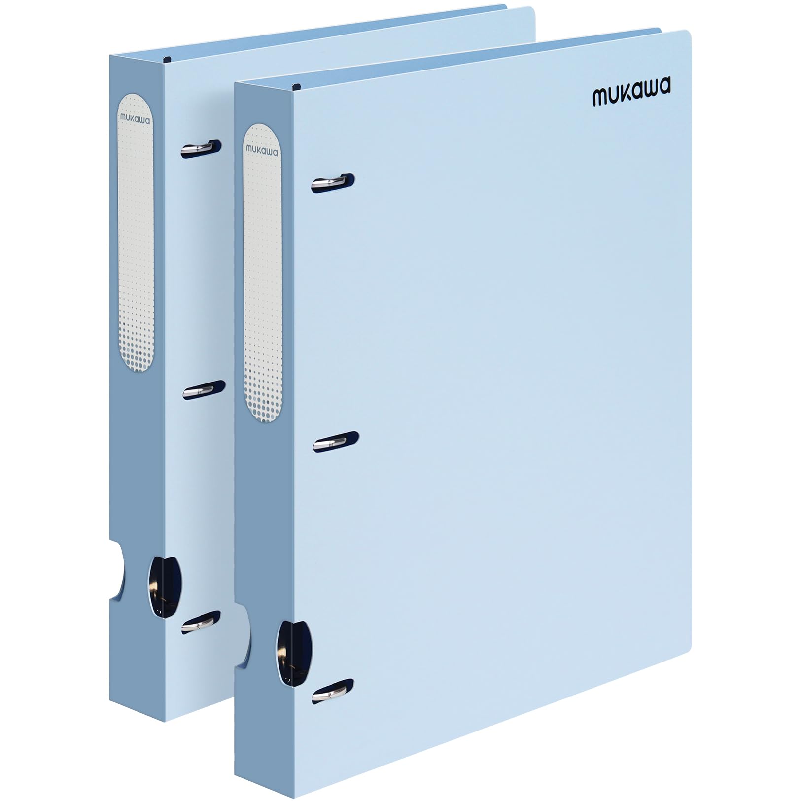 MUKAWA 1 Inch 3 Ring Binder, D-Ring Binder Holds 250 Sheets, PP Cover with Writable Spine Label, Lay-Flat Design, Letter Size 8.5x11, Lightweight for School, Office & Home Organization, 2 Pack, Blue