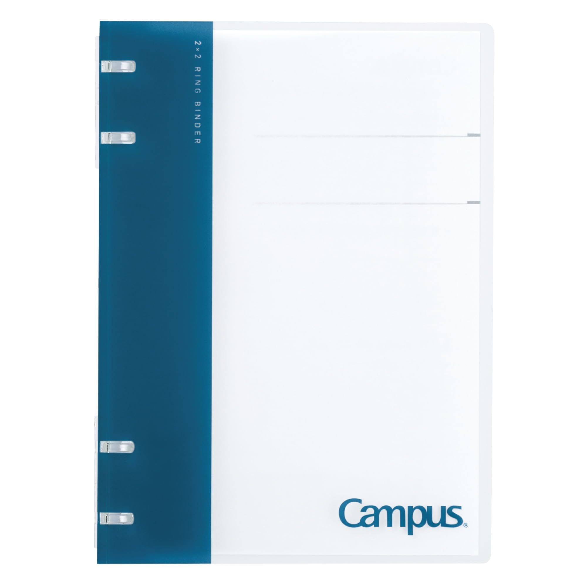 Kokuyo Campus Refillable Notebook, A5 2x2 Slim Ring Binder Notebook with Customizable Title Page, 40 Sheets Capacity. Suitable for 20 Holes Loose Leaf Paper, Navy (RU-NP134DB)