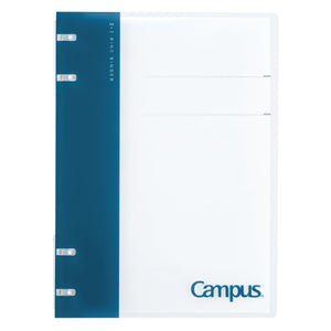 Kokuyo Campus Refillable Notebook, A5 2x2 Slim Ring Binder Notebook with Customizable Title Page, 40 Sheets Capacity. Suitable for 20 Holes Loose Leaf Paper, Navy (RU-NP134DB)