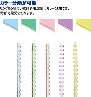 KOKUYO Spiral Lined Notebook, 5 Pack 10'' x 7'' Pastel Journal B5 Campus Soft Ring Notebooks with Dot 7 mm Ruled, 40 Sheets, 1 Subject Notebook, Note Taking for School. Japan Import (SU-S111AT)
