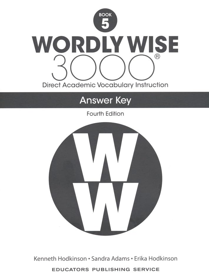 Wordly Wise 3000 Fourth Edition Student Edition + Answer Key Set Grade 5