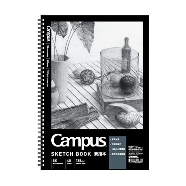 Kokuyo 10.5" x 15.5" Sketch Book, Spiral Bound Sketch Pad, 40 Sheets 138gsm Acid-Free Drawing Paper, Art Sketchbook for Drawing Pad for Kids Artists & Beginners Professional Art Supplies for Adults