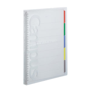 Kokuyo Campus Slide Binder with 5 Tab Dividers, Slim Type, A4, 30 Holes, Up to 65 Sheets, Transparent, Japan Import (RU-P173NT)