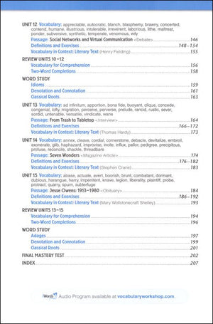 Vocabulary Workshop Enriched Level D Student Edition, Grade 9 | Vocabulary Workbook | Academic English Language Arts