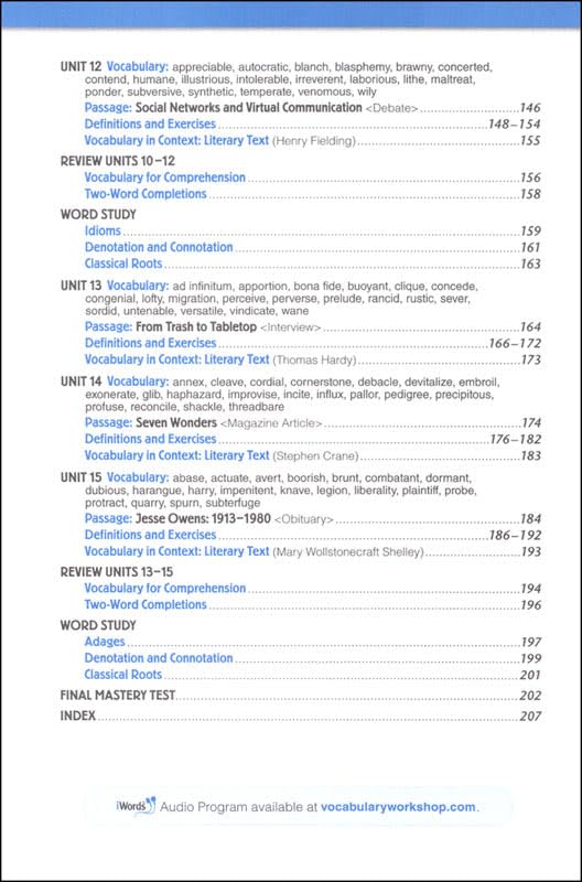 Vocabulary Workshop Enriched Level D Student Edition, Grade 9 | Vocabulary Workbook | Academic English Language Arts