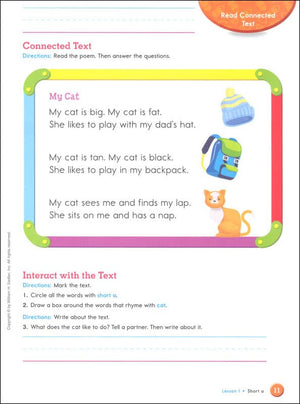 From Phonics to Reading Level A Student Edition, Grade 1 | Phonics & Reading Workbook | English Language Arts Learning Book