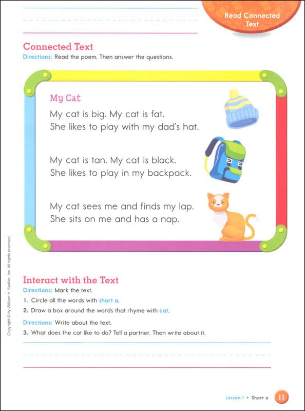 From Phonics to Reading Level A Student Edition, Grade 1 | Phonics & Reading Workbook | English Language Arts Learning Book