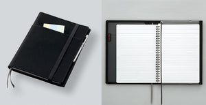 KOKUYO Systemic Cover Notebook, with One Semi-B5, B 6mm Ruled, 35 Lines, 40 Sheets, Twin Ring Edge Title Notebook, Black, Japan Import (NO-683B-D)