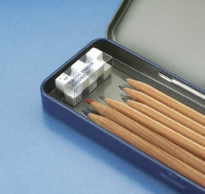 Kokuyo 2 Pack Kado-Keshi Plastic Erasers, Petit Type, White and Blue, Japan Import (Keshi-U750-1)