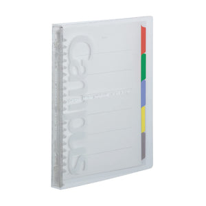 Kokuyo Campus Slide Binder with 5 Tab Dividers, Slim Type, A5, 20 Holes, Up to 65 Sheets, Transparent, Japan Import (RU-P133NT)