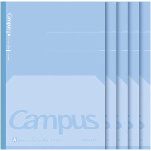 KOKUYO Composition Notebooks, 7" x 10" Kimochii Dot Lined Notebook, 30 Sheets College Ruled Paper, 5 Pack Blue B5 Notebook for School and Work, School Supplies Comp Book for Note Taking, Japan Import