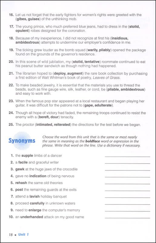 Vocabulary Workshop Enriched Level E Student Edition, Grade 10 | Academic Vocabulary Workbook | High School English Language Arts