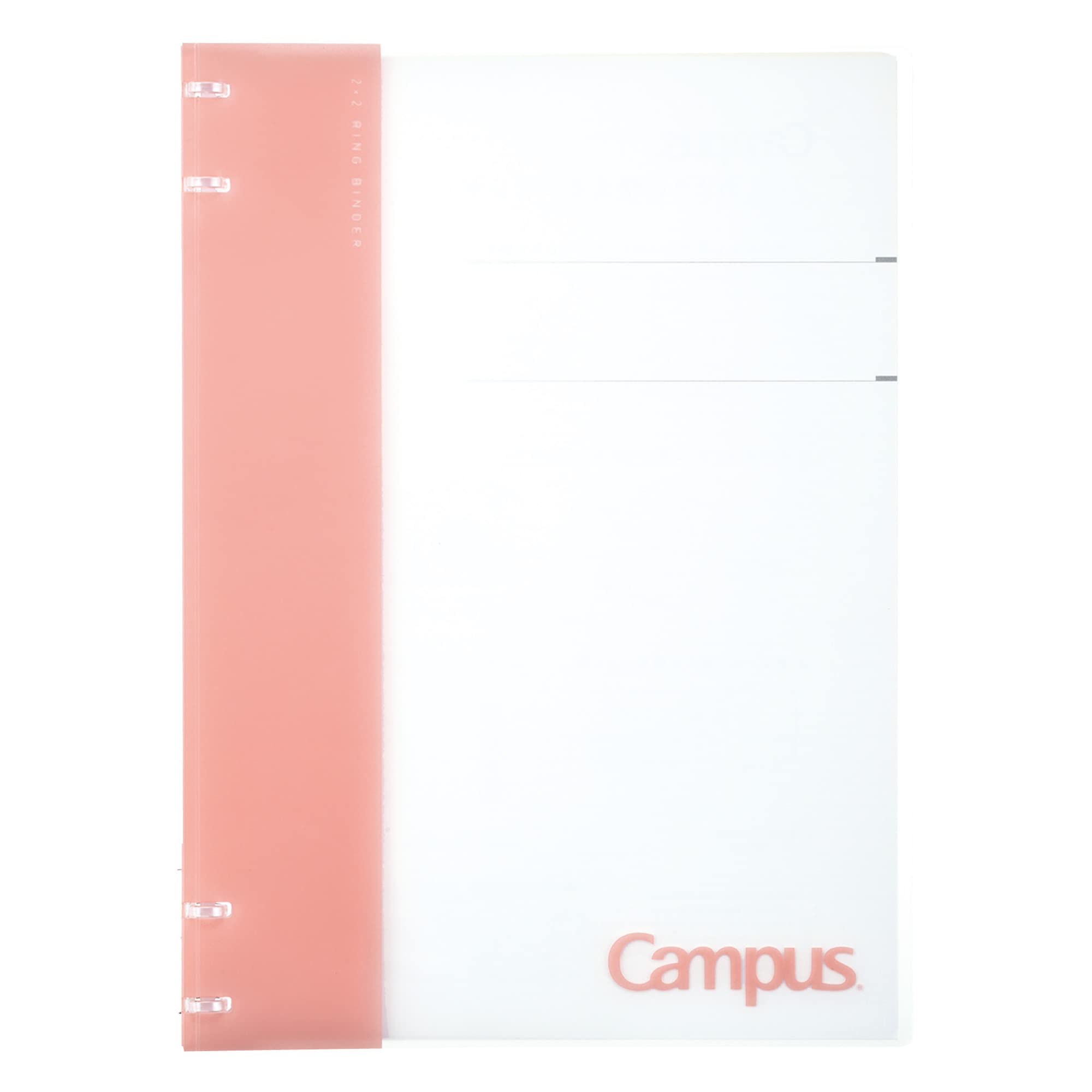 Kokuyo Campus Refillable Notebook, A4 2x2 Slim Ring Binder Notebook with Customizable Title Page, 40 Sheets Capacity. Suitable for 30 Holes Loose Leaf Paper, Pink (RU-NP174P)
