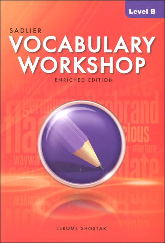 Vocabulary Workshop Enriched Level B Student Edition, Grade 7 | Vocabulary Workbook | English Language Arts