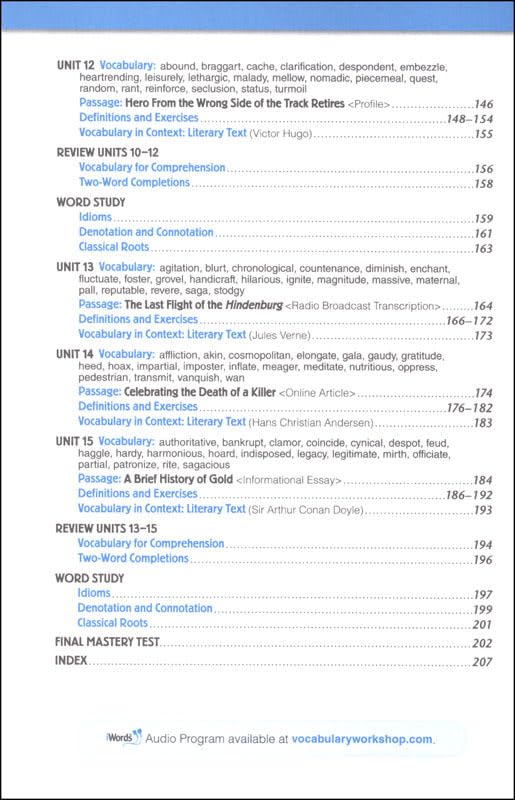 Vocabulary Workshop Enriched Level B Student Edition, Grade 7 | Vocabulary Workbook | English Language Arts