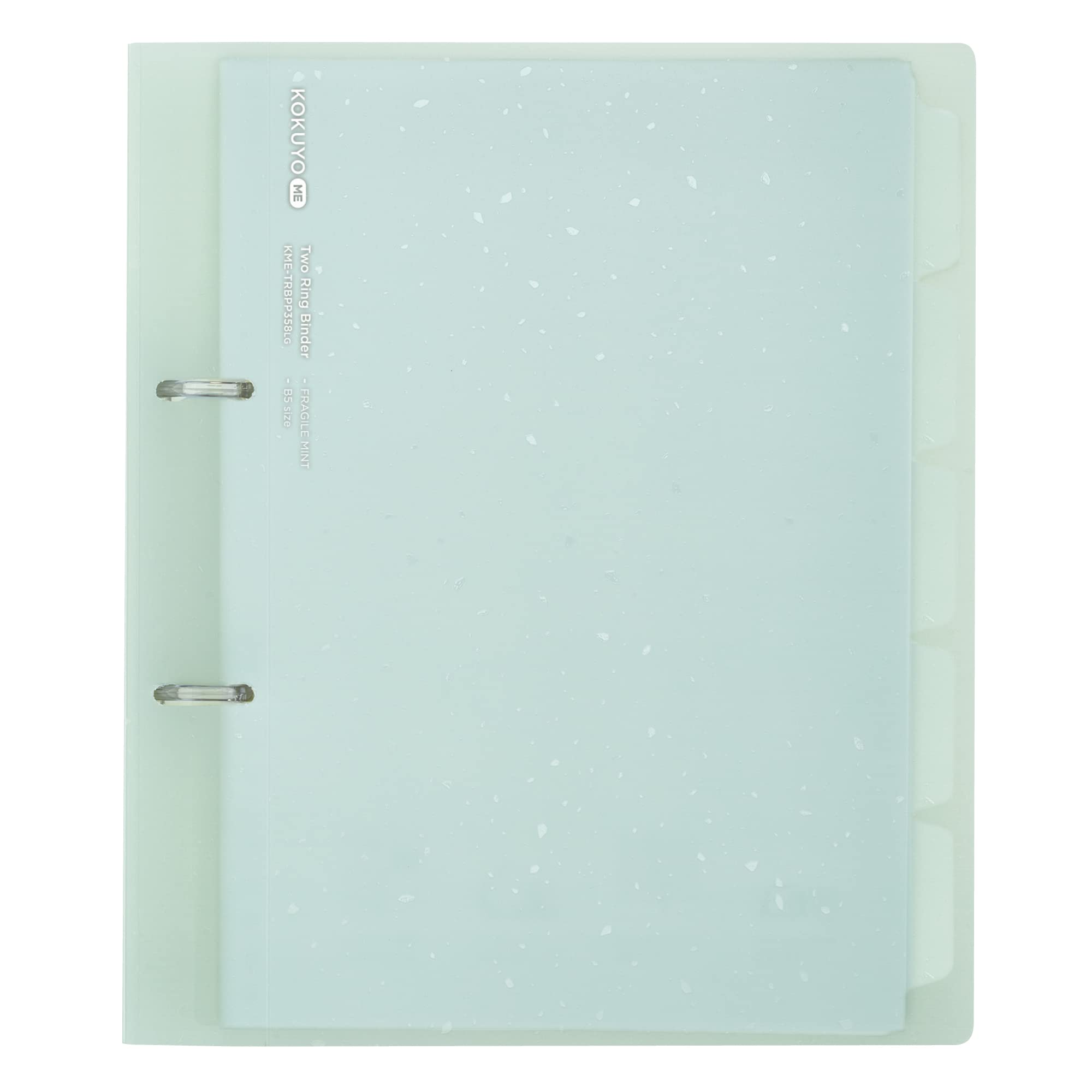 Kokuyo Me 2-Ring Loose Leaf Binder, B5, Up to 100 Sheets, Fragile Mint, Japan Import (KME-TRBPP358LG)