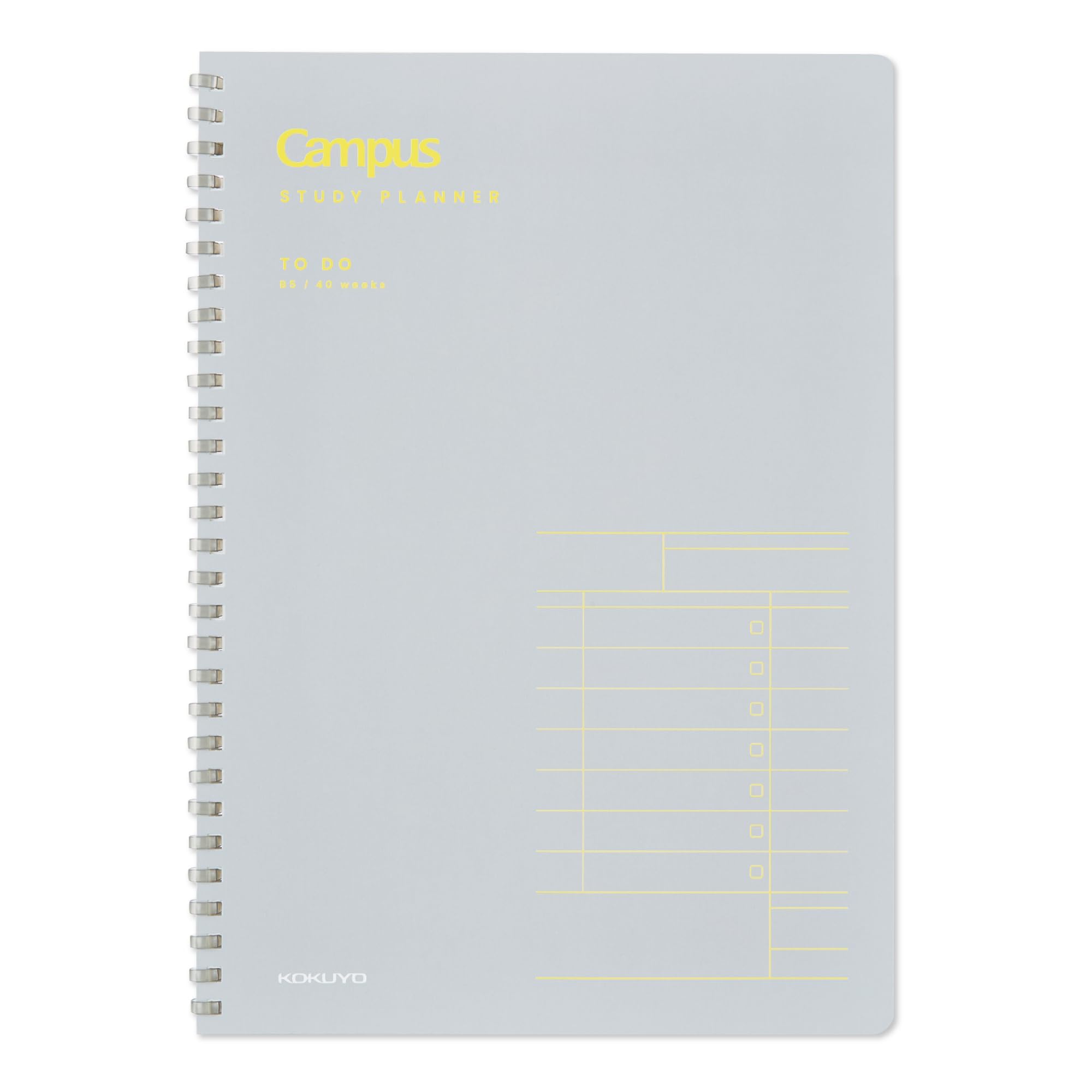 KOKUYO Study Planner Notebook, 10'' x 7'' To-Do Management B5 Soft Ring Notebooks, 41 To Do Plan Sheets, Gray Spiral Notebook, Time Management. Japan Import (SU-SY111TD-M)