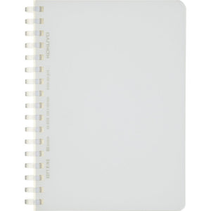 KOKUYO Spiral Dotted Notebook, 10'' x 7' Business Journal B5 Soft Ring Notebooks with 5mm Dot Grid, 80 Perforated Sheets, Clear 1 Subject Notebook, Note Taking for Work. Japan Import(SU-SV508WT-T)