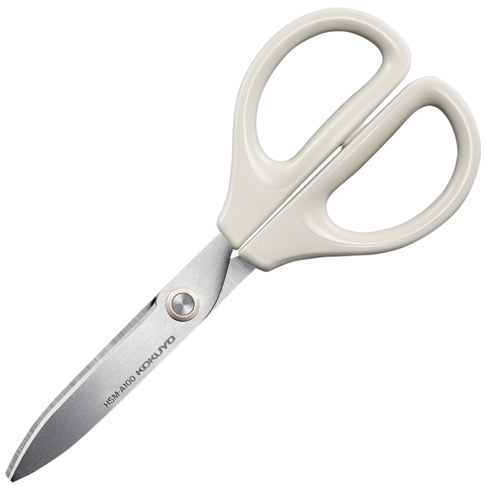 Kokuyo 7“ Scissor All purpose with Hybrid Arch Stainless Steel Blade, Off-White, Sharper Cutting Performance Heavy Duty Cutter for Office Home School Craft Supplies (HSM-A100LS)