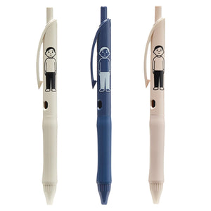 KOKUYO Noritake Gel Pens, 3 Pack 0.5mm Fine Point Black Ink, Retractable Smooth Quick-Dry Writing Pens for School, Office & Study, Classical Barrel