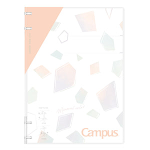 Kokuyo Campus Refillable Notebook, A5 2x2 Slim Ring Binder Notebook with Customizable Title Page, 40 Sheets Capacity. Suitable for 20 Holes Loose Leaf Paper, Pink (RU-NP134P)
