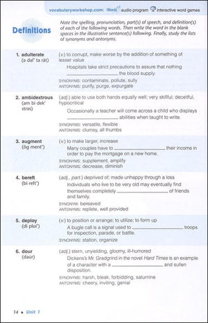 Vocabulary Workshop Enriched Level E Student Edition, Grade 10 | Academic Vocabulary Workbook | High School English Language Arts