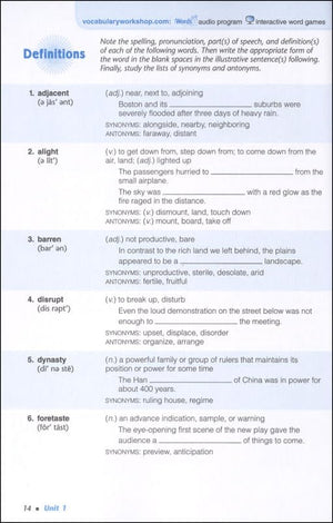 Vocabulary Workshop Enriched Level B Student Edition, Grade 7 | Vocabulary Workbook | English Language Arts