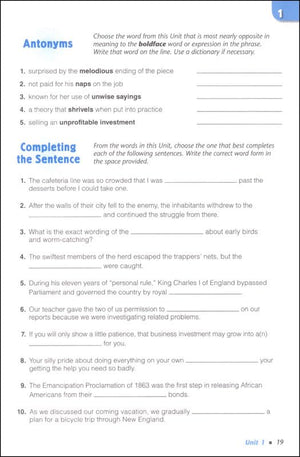 Vocabulary Workshop Enriched Level C Student Edition, Grade 8 | Vocabulary Workbook | English Language Arts