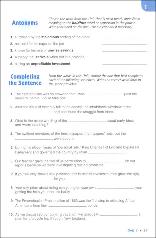 Vocabulary Workshop Enriched Level C Student Edition, Grade 8 | Vocabulary Workbook | English Language Arts