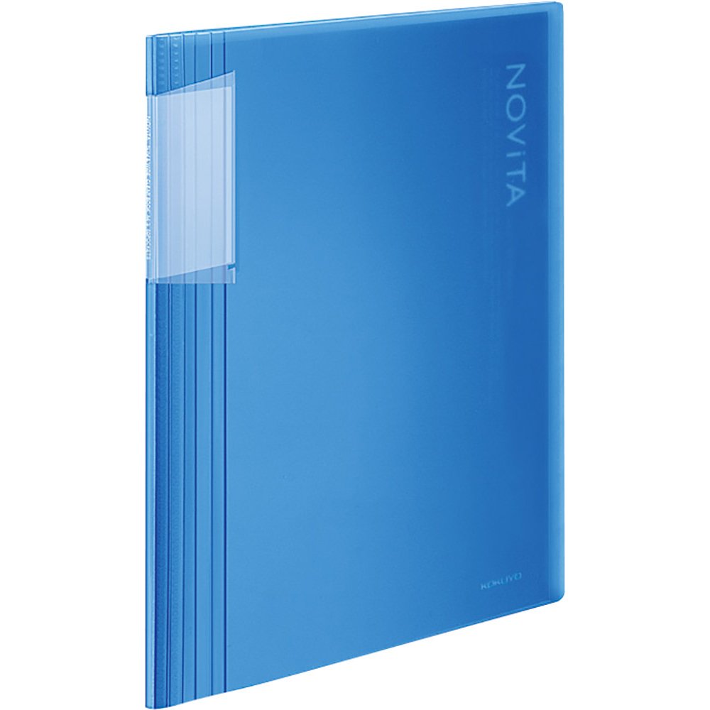 Kokuyo 40-Pocket Binder with Plastic Sleeves 8.5"x11" (Blue), A4 and US Letter Expandable Art Portfolio Folder with Clear Sheet Protectors. 80 Pages of Presentation Display Book. (RA-N40B)