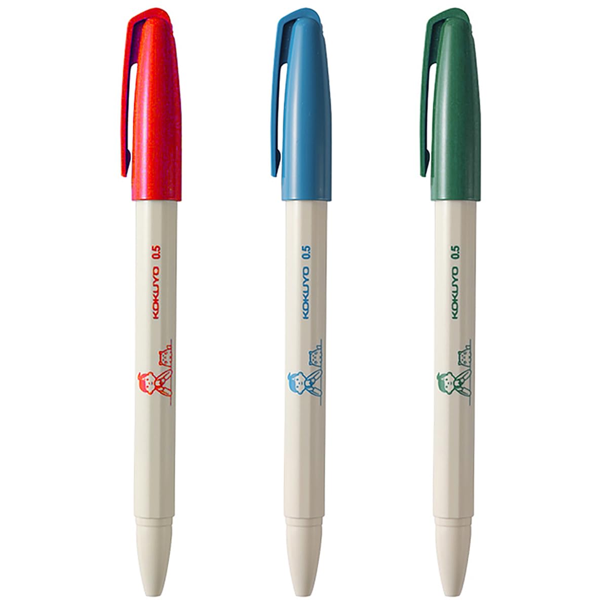 KOKUYO Noritake Gel Pens, 3 Pack 0.5mm Fine Point Black Ink, Retractable Smooth Quick-Dry Writing Pens for School, Office & Study, Cup Barrel