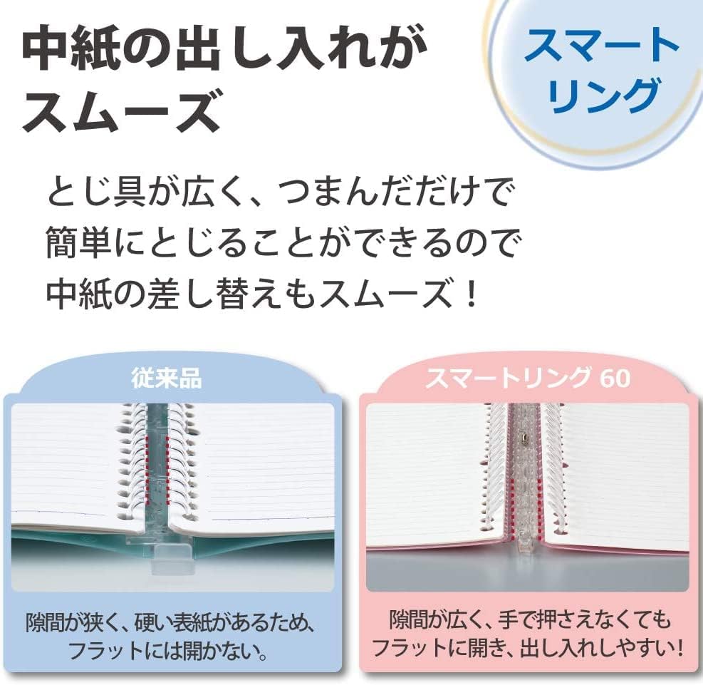 Kokuyo Le-SP706T Loose Leaf Binder Campus Smart Ring, B5, 26 Holes, Up to 60 Sheets, Clear