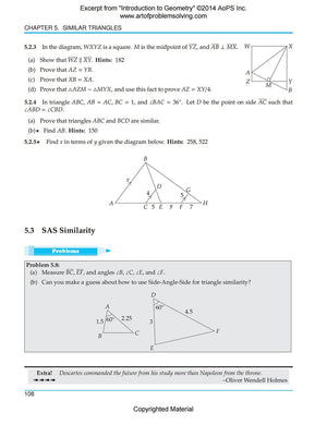 Art of Problem Solving (AoPS) Series, Introduction to Geometry 2 Books Set of Text and Solution by Richard Rusczyk