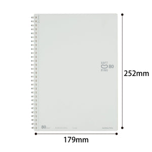 KOKUYO Blank Spiral Notebook, 10'' x 7'' Business Unruled Journal B5 Soft Ring Notebooks, 80 Perforated Sheets, Plain Sketchbook for Drawing, White Soft PP Cover. Japan Import (SU-SV308BT-W)