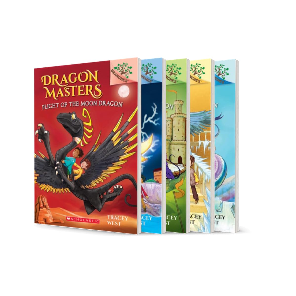 Dragon Masters Series 6-10, Flight of the Moon Dragon, Search for the Lightning Dragon, Roar of the Thunder Dragon, Chill of the Ice Dragon, Waking the Rainbow Dragon, 5 Books Collection Set