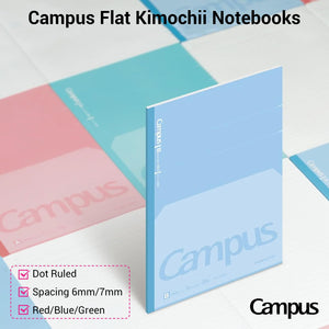 KOKUYO Composition Notebooks, 7" x 10" Kimochii Dot Lined Notebook, 30 Sheets College Ruled, 3 Pack B5 Notebook for School, School Supplies Comp Book for Note Taking, Green Pink Blue, Japan Import